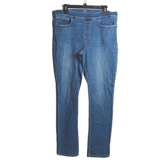 Levi’s Pull On Skinny Jeans Womens 16 Medium Wash Elastic Waistband Stretch - Picture 1 of 4